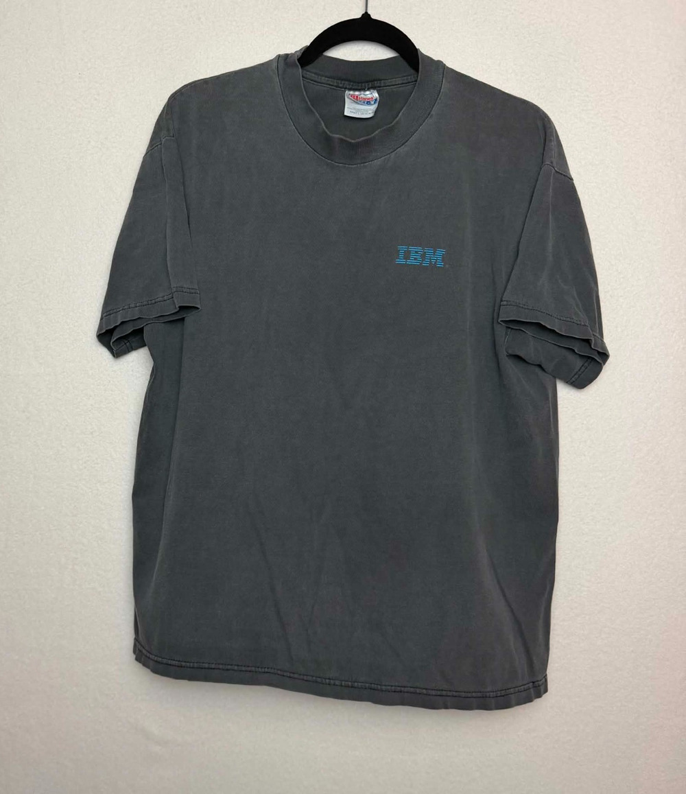 Vintage 90s IBM e-business Accelerator Gray T-Shirt Hanes Beefy Size Large